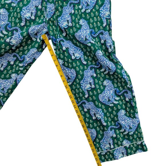 Printfresh Tiger Queen Cropped PJ Pants Womens Blue Jade Organic Cotton Size XL - Picture 8 of 12